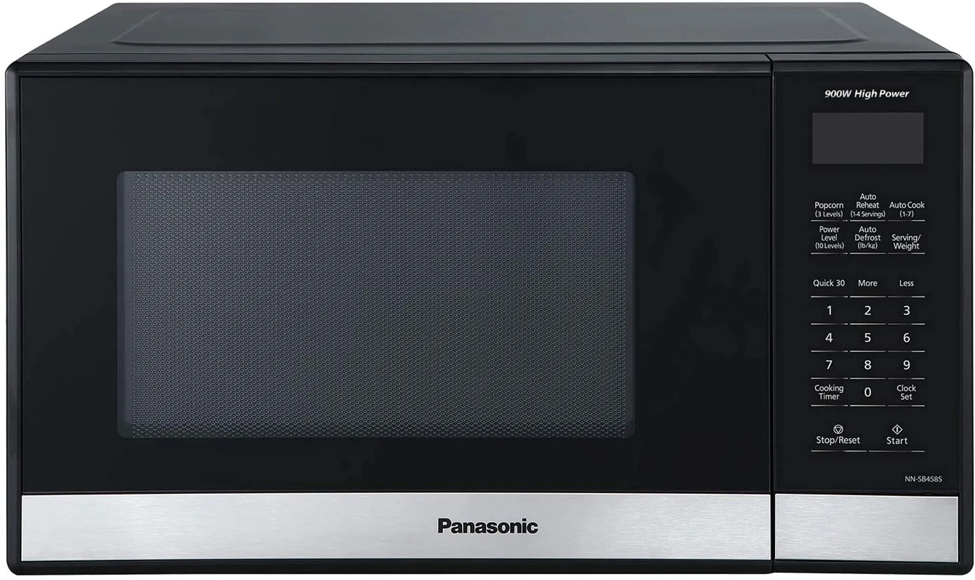 Panasonic NN-SB458S Compact Microwave, 0.9 cu. ft., 900 Watts, Stainless Steel, Small Footprint