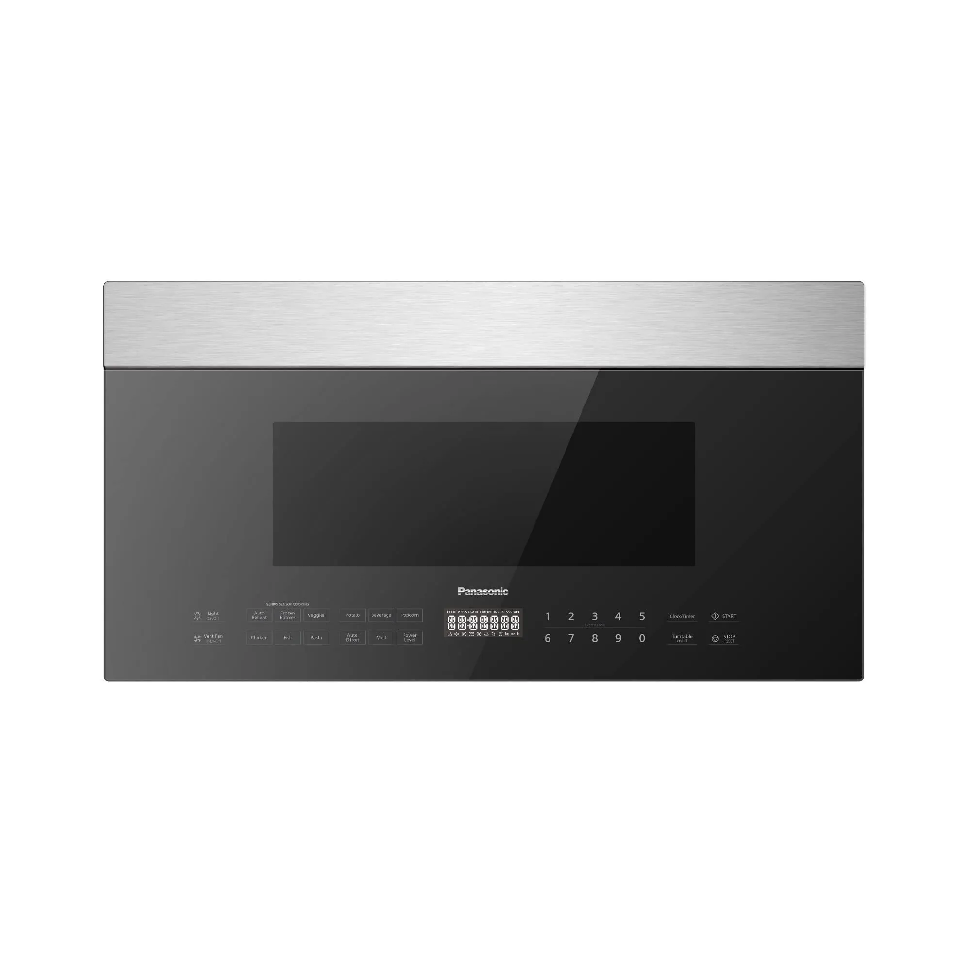 Panasonic NN-SU158S 1.9 Cu. Ft. Over-the-Range Microwave, 1000W, Black Stainless & Smoky Glass