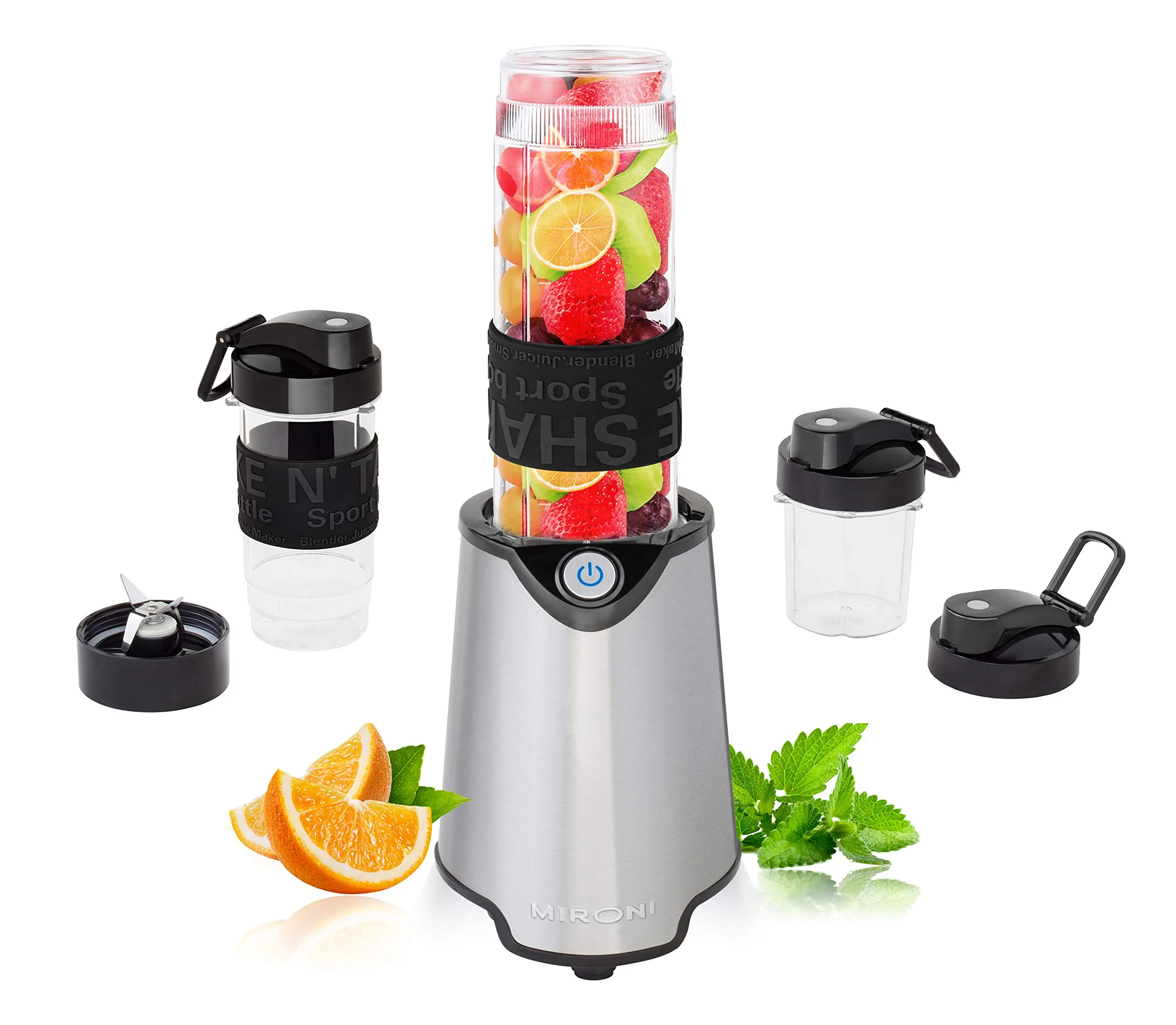 Personal Smoothie Blender 2-in-1, 500W Mini Bullet Blender with 20oz Bottle & Grinder Cup