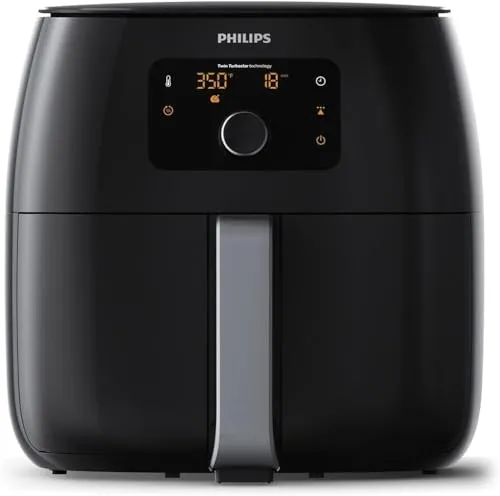 Philips Premium Airfryer XXL, 3lb/7qt, Fat Removal Technology, Digital Display, 5 Cooking Presets