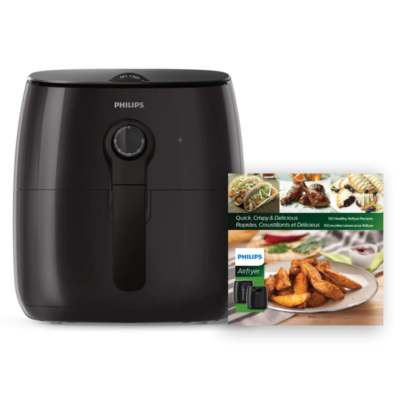 Philips Premium Analog Airfryer 3qt with Fat Removal Technology, Black, HD9721/99