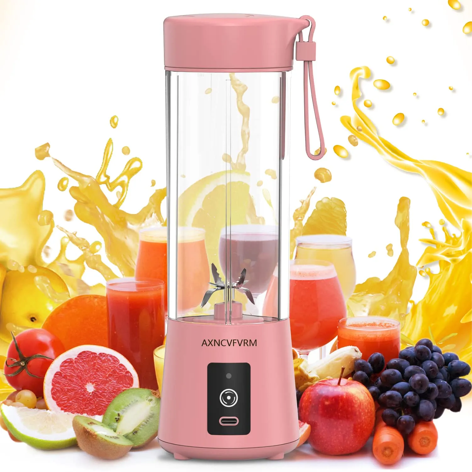 Portable Blender Juicer, 4000mAh Personal High-Speed Smoothie Maker, USB Rechargeable, BPA-Free