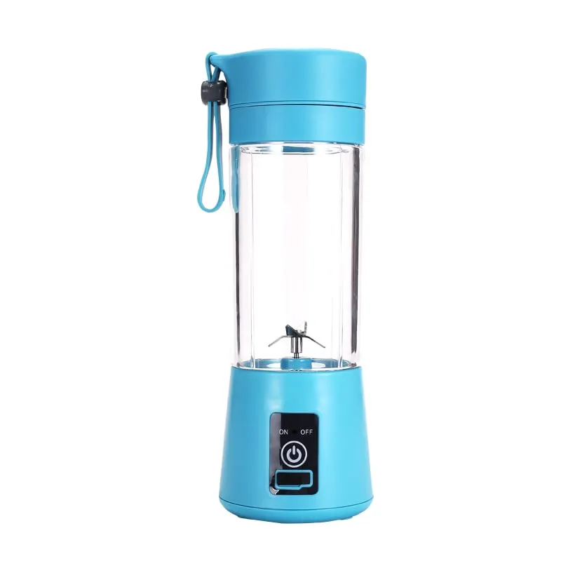 Portable Mini Blender - Rechargeable USB Smoothie Maker, 380ml Capacity, Blue