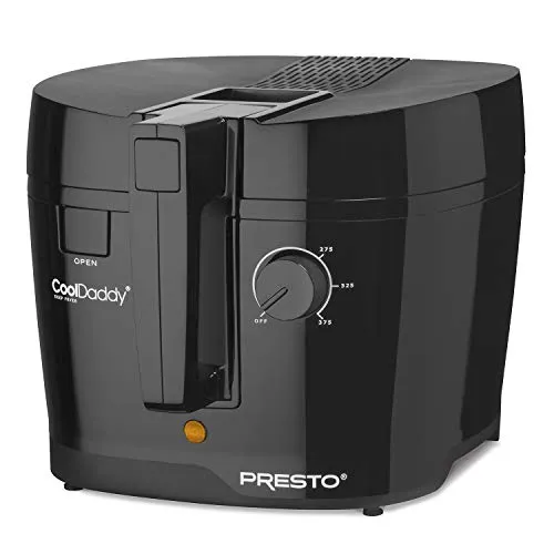 Presto 05442 CoolDaddy Cool-Touch Deep Fryer - Black, 6-Cup Capacity, Adjustable Thermostat