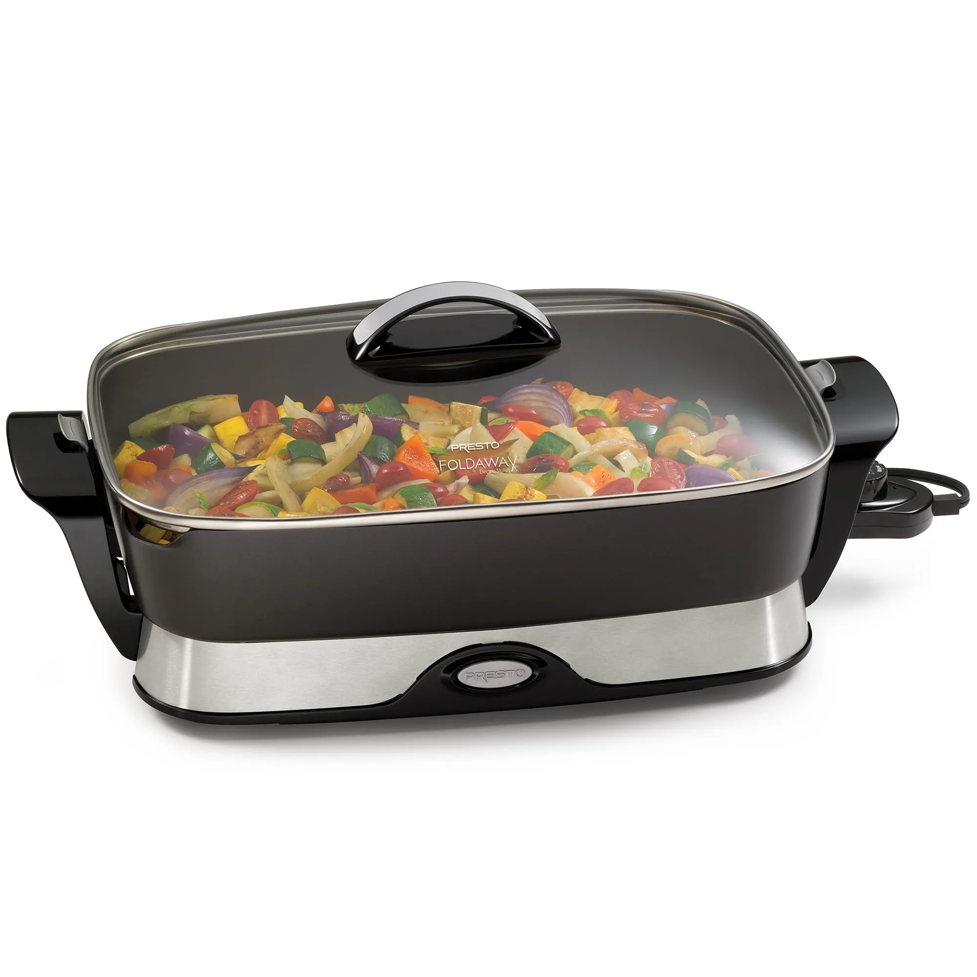 Presto 06857 16-Inch Electric Foldaway Skillet with Nonstick Surface, Black