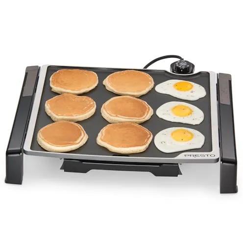 Presto 15-inch Electric Tilt-n-Fold Griddle in Black – Perfect for Breakfast, Lunch & Dinner