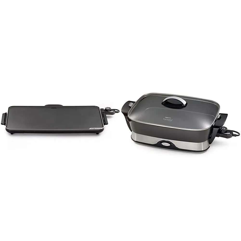 Presto 22-Inch Electric Griddle with 16-Inch Skillet - Nonstick, Buffet Serving, Stay-Cool Handles