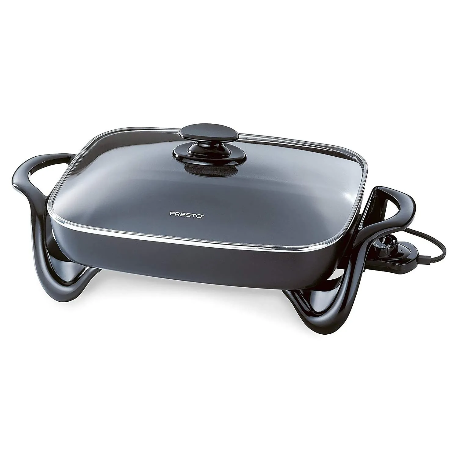 Presto Electric Skillet 1500W 16-Inch Cast Aluminum Non-Stick with Glass Cover