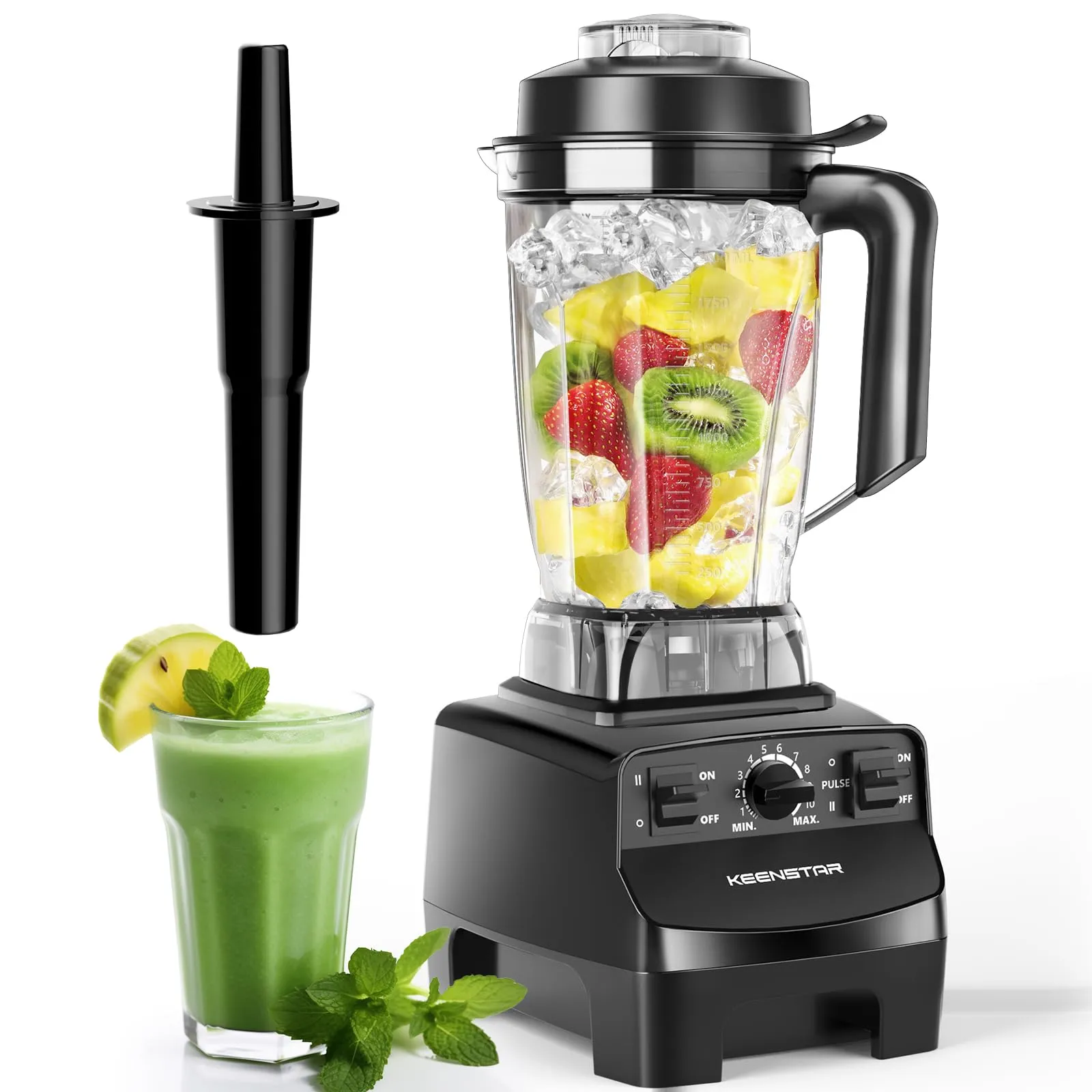 Professional 1450W KEENSTAR Countertop Blender - 68Oz, 10 Speed Control, BPA-Free, Ice Crushing