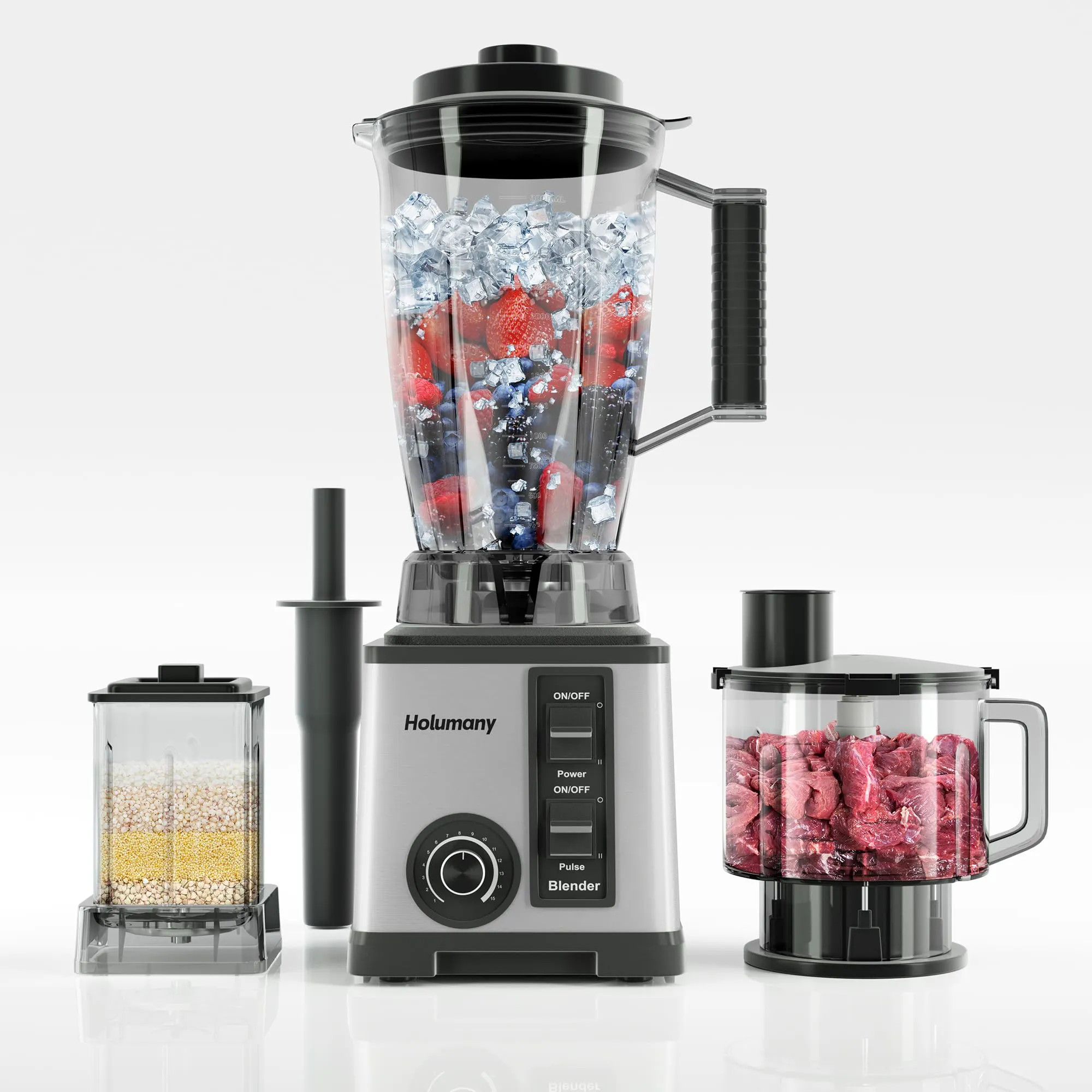 Professional Kitchen Blender 1200W - 100oz Pitcher, 3-Cup Chopper, Smoothies, Shakes, Ice Crush