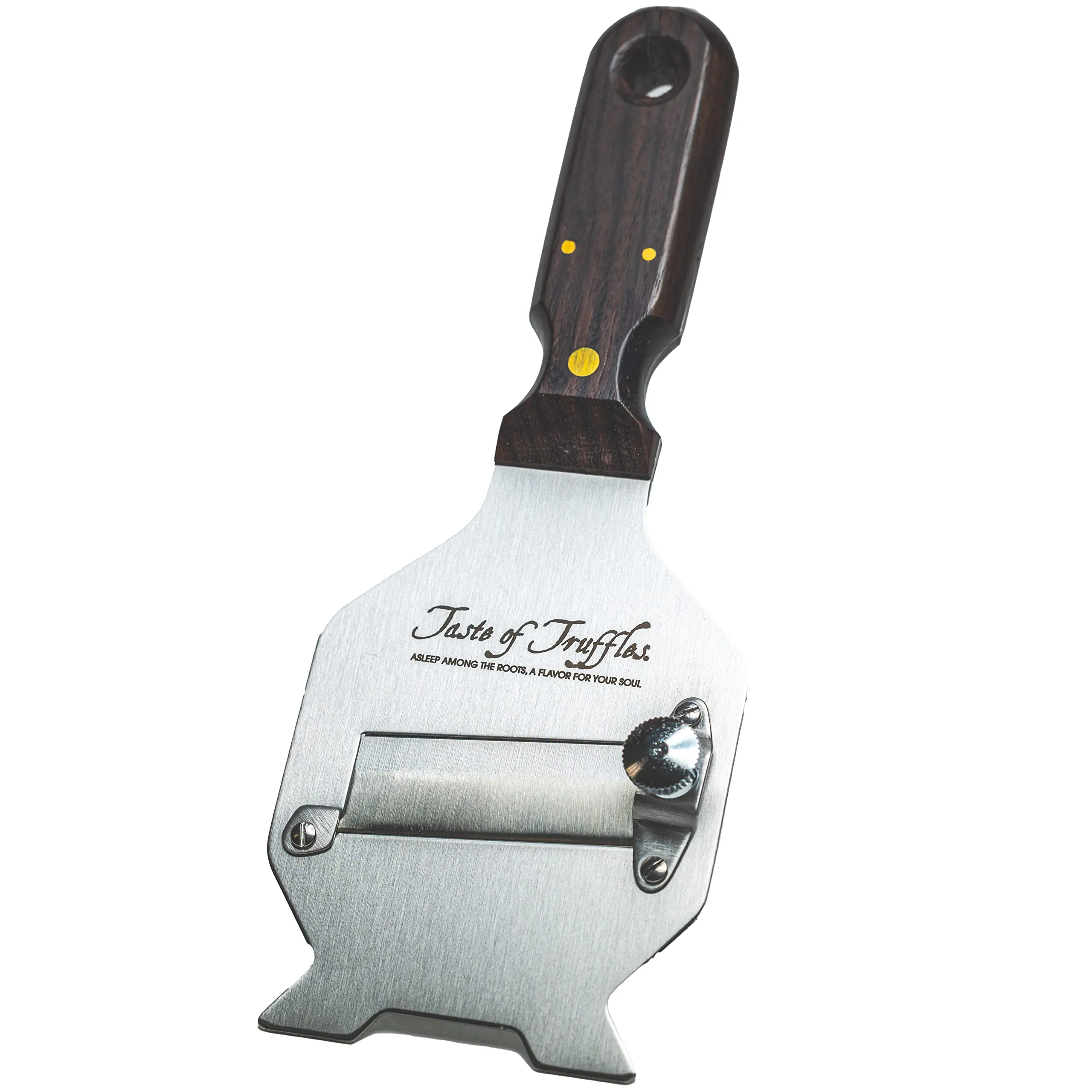 Professional Truffle Shaver Slicer Cutter in Stainless Steel & Rosewood - Adjustable Mandoline