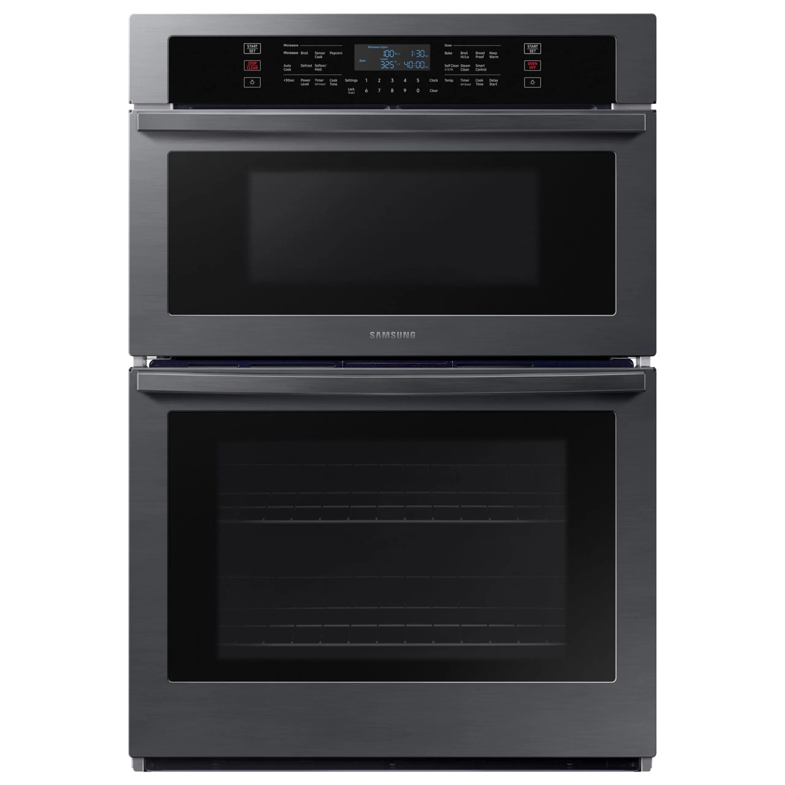 SAMSUNG 30' Electric Wall Oven Microwave Combo Black Stainless Steel NQ70T5511DG/AA