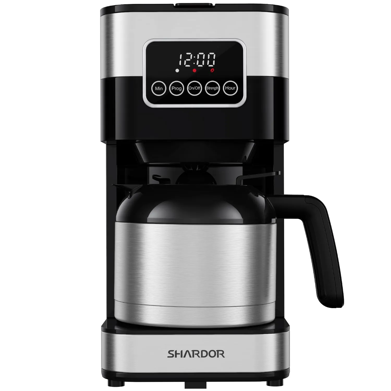 SHARDOR Programmable Coffee Maker with Thermal Carafe, Touch-Screen, 8-Cup, Black & Stainless Steel