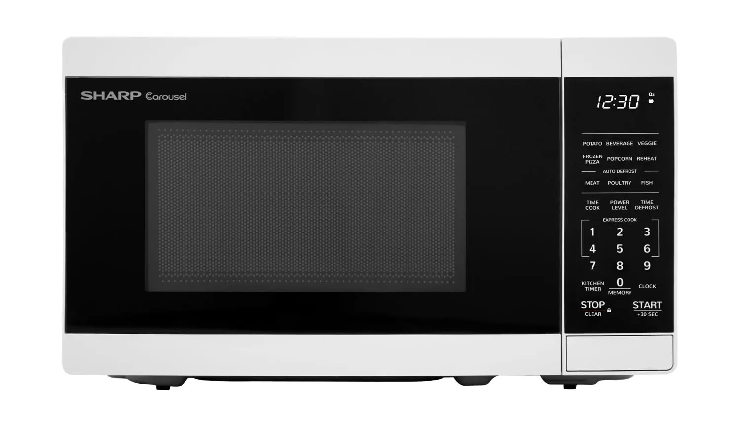 SHARP ZSMC0760HW Compact 0.7 CuFt Microwave Oven, 700 Watts, 10' Carousel Turntable, White