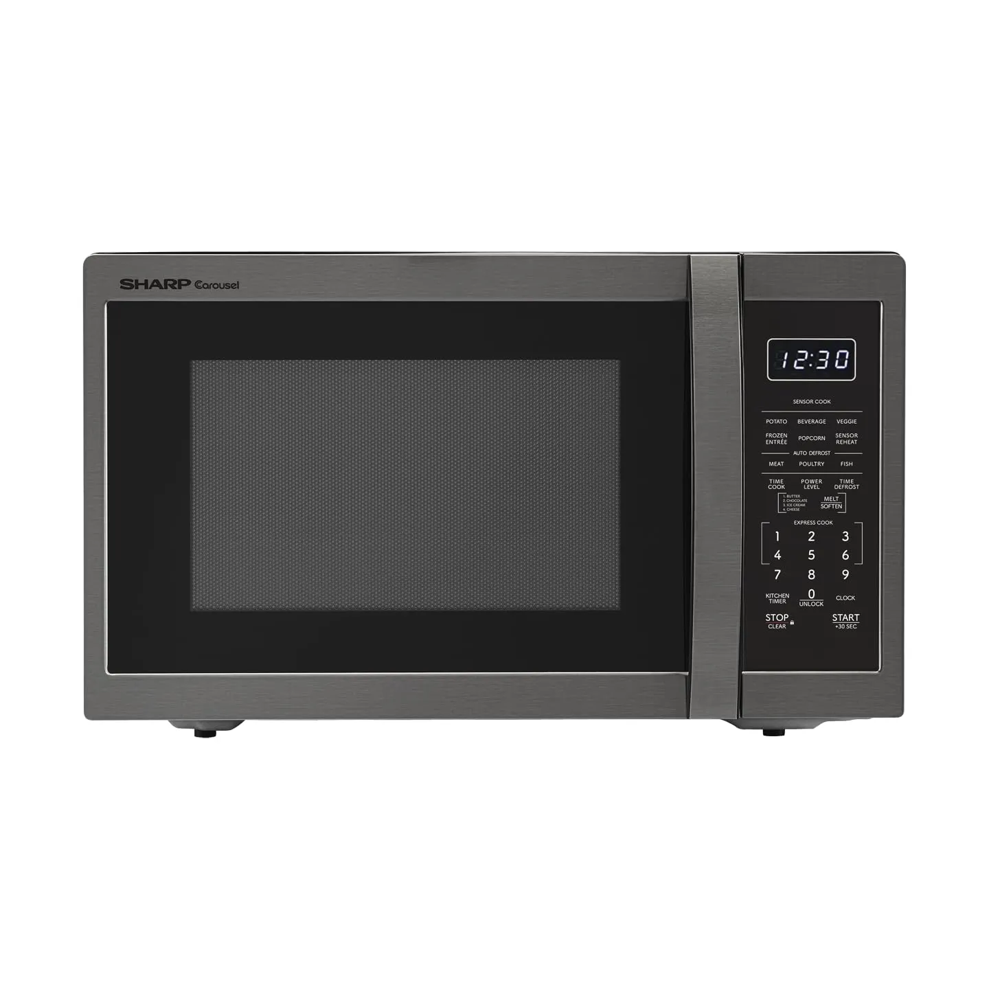 SHARP ZSMC1452KH 1.4 CuFt 1100 Watt Countertop Microwave Oven - Black Stainless Steel