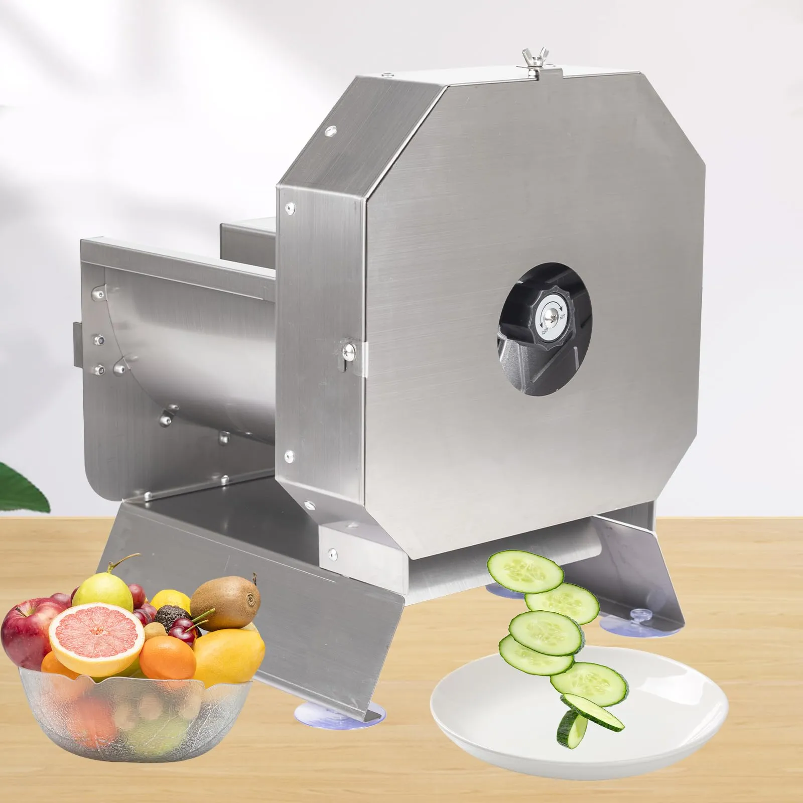 SOKO Commercial Electric Vegetable Slicer Cutter, Adjustable 0-0.5' Thickness, Stainless Steel Blade