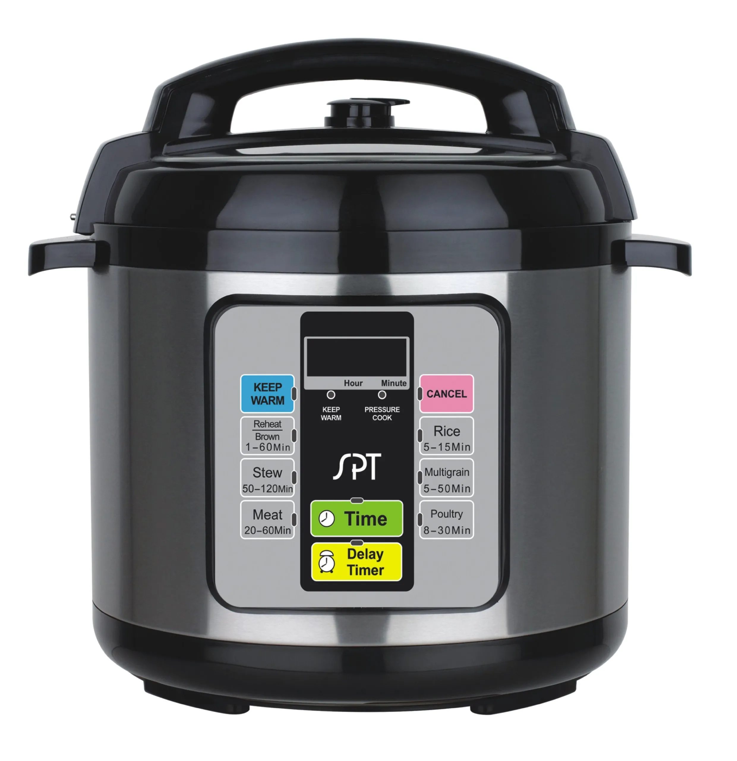 SPT EPC-11A 6.5-Quart Electric Pressure Cooker with 6 Programs, Stainless Steel, 1000W