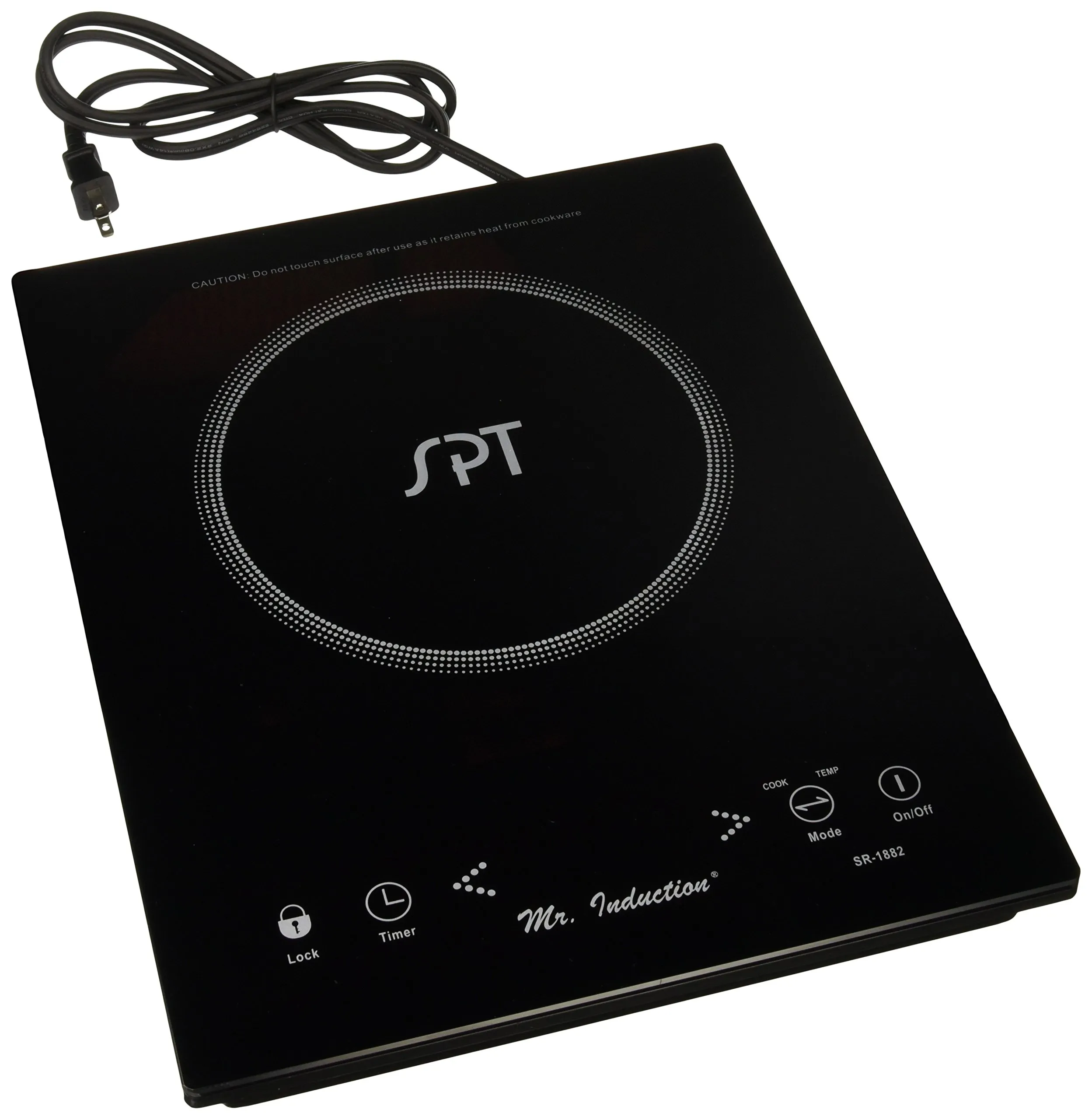 SR-1882 1650W Induction Cooktop with 13 Keep Warm Settings and Touch-Sensitive Controls