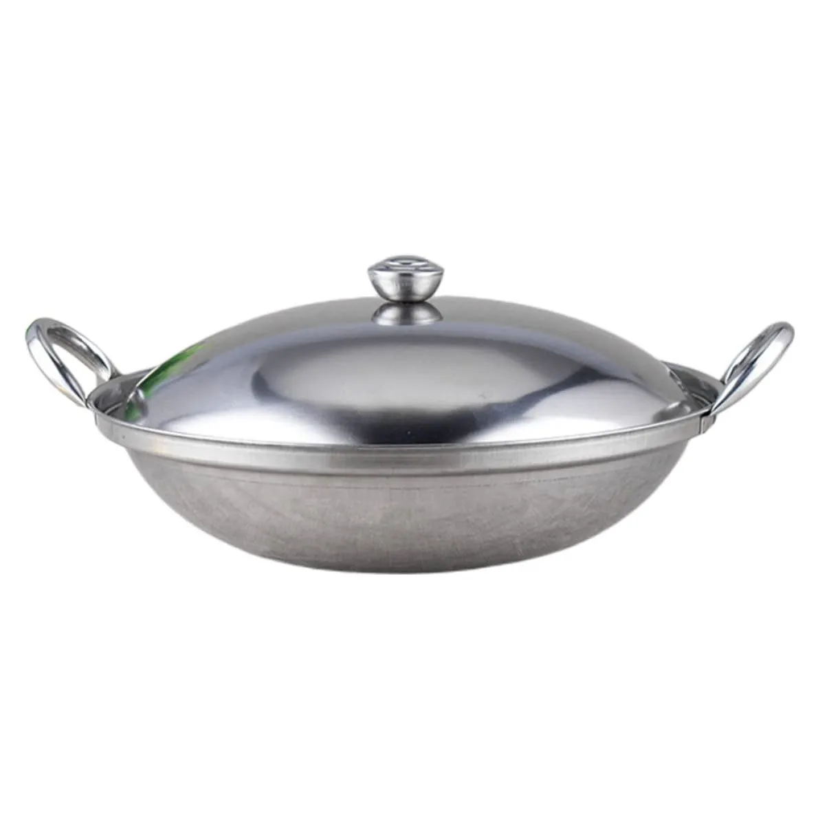 Stainless Steel Non-Stick Seafood Wok Pot 22x22x10CM - Durable, Anti-Scalding Handles, Versatile Cooking