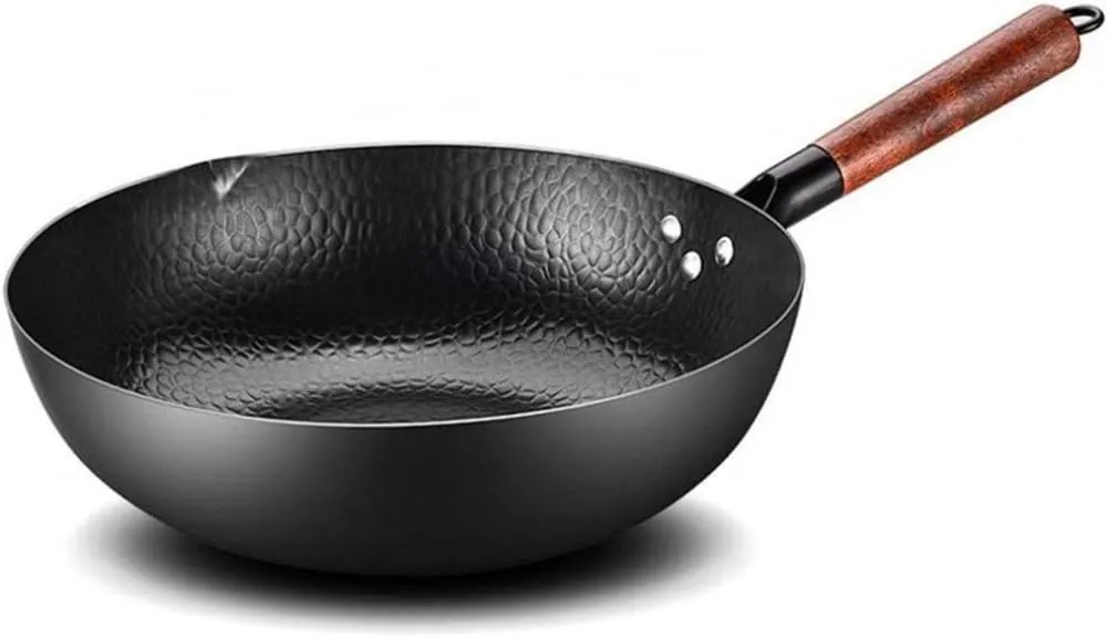 Stainless Steel Wok - Nonstick Stir Fry Pan & Spatula, Induction Compatible, Scratch Resistant