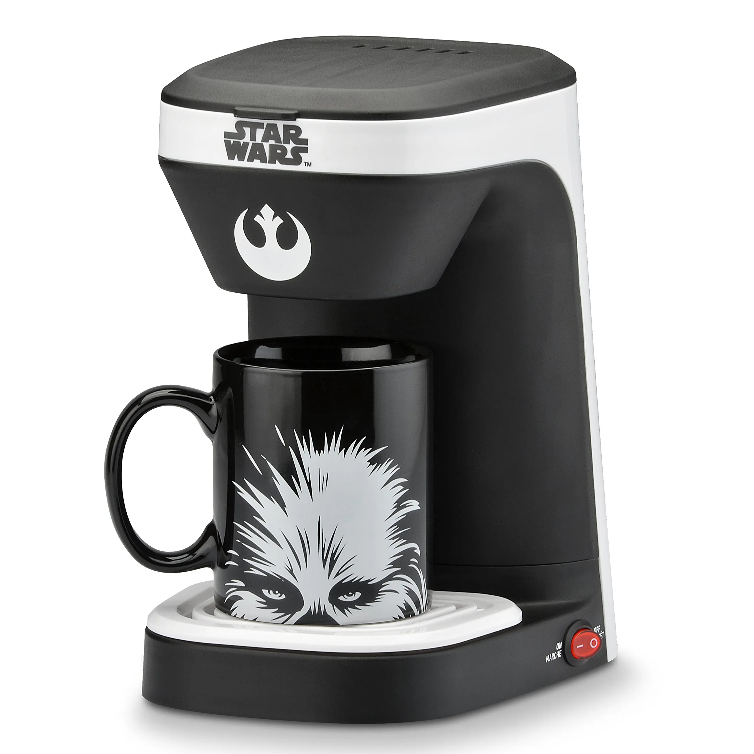 STAR WARS 1-Cup Coffee Maker with Chewbacca Mug, Black, Single Serve Brewing Machine