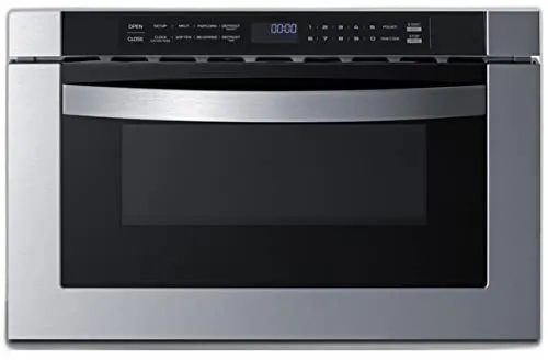 Summit Appliance MDR245SS 24' Built-In Drawer Microwave, 1.2 cu.ft., Black/Stainless Steel