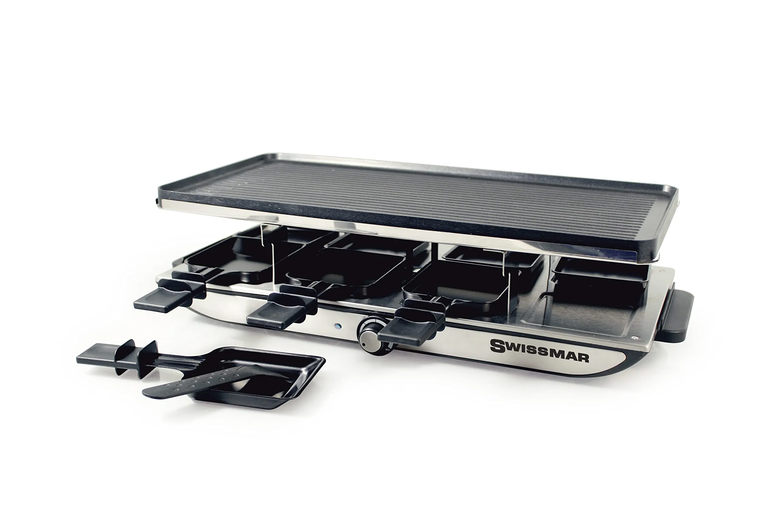 Swissmar Geneva Raclette Grill for 8 People with Reversible Cast Aluminum Top