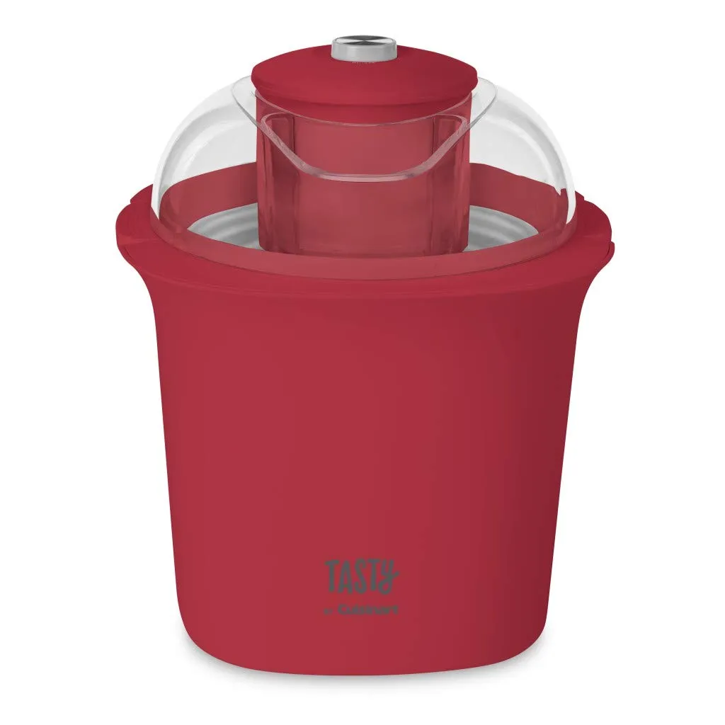 Tasty by Cuisinart ICM100TRD Ice Cream Maker, 1.5 Quart Capacity, Fully Automatic, Red