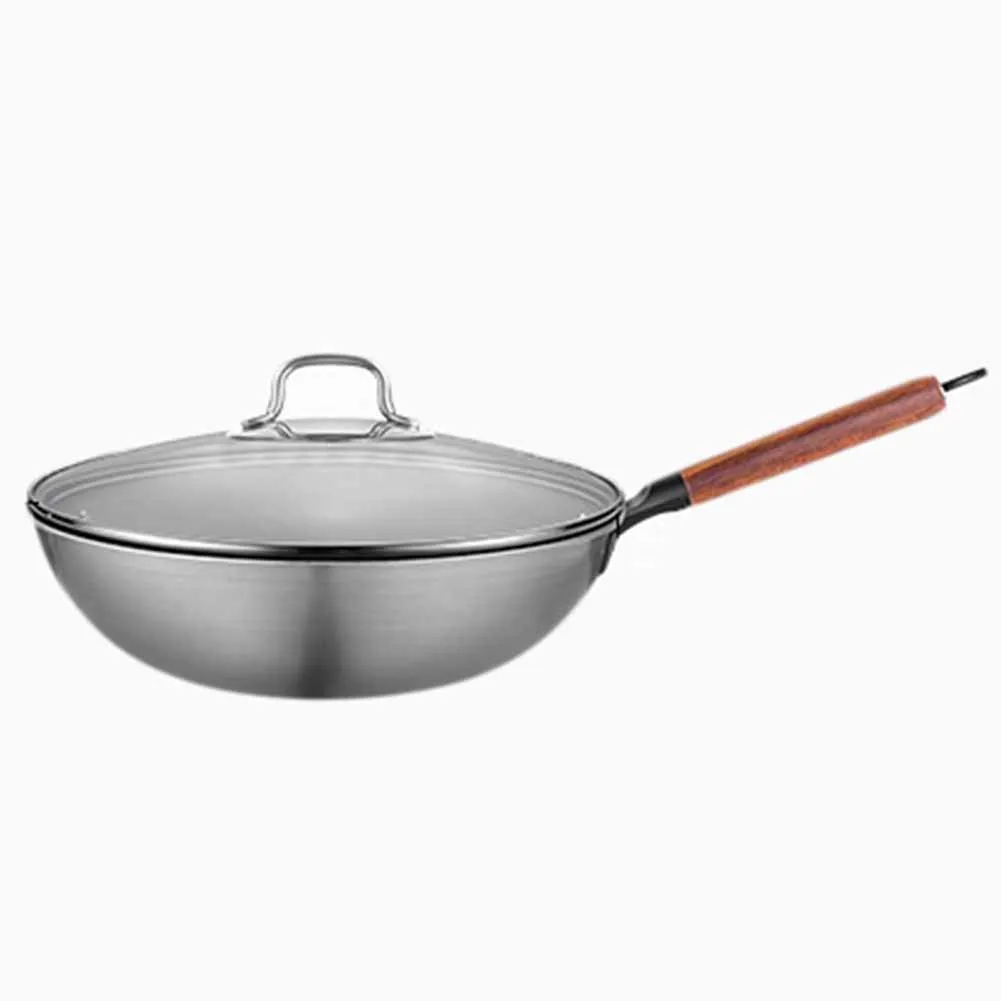 Titanium Steel 32cm Non-Stick Wok, Honeycomb Pattern, Healthy Lightweight, Rust-Free Cooking Pan