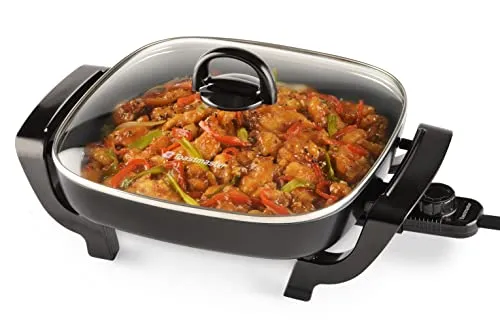 Toastmaster 12 Inch Nonstick Skillet with Adjustable Temperature Control and Tempered Glass Lid