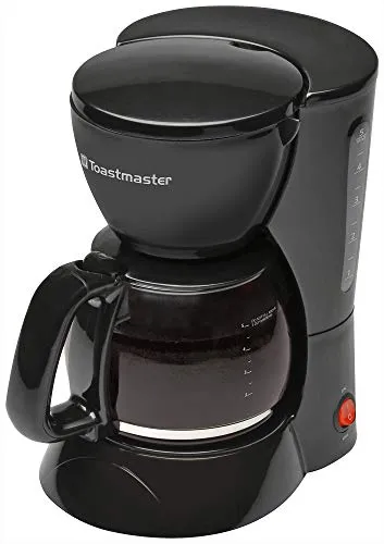 Toastmaster 5-Cup Coffee Maker with Swing-Out Brew Basket, Glass Carafe, and Pause Function