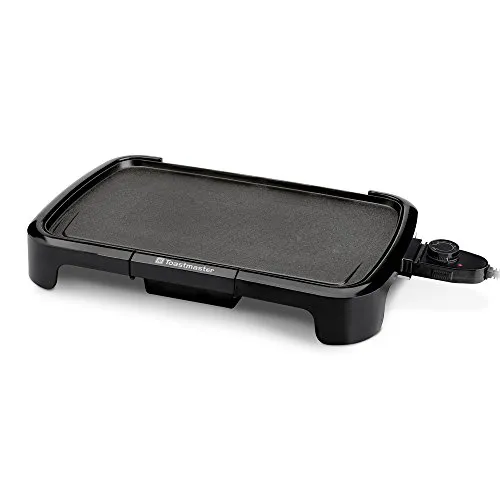 Toastmaster TM-161GR Nonstick Electric Griddle, 10'x16', Adjustable Temp Control, Black