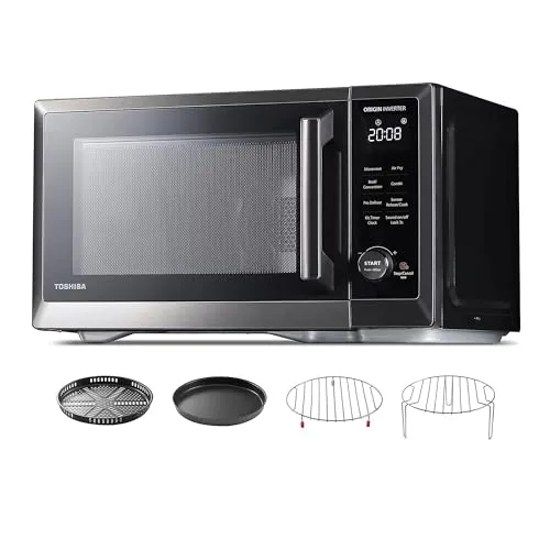 TOSHIBA 1.0 cu.ft Countertop Microwave Oven Air Fryer Combo, Inverter, Convection, 30QT, 1000W