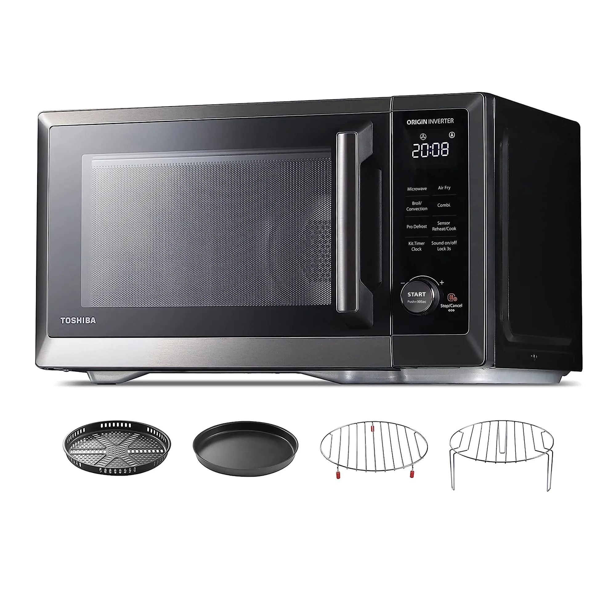 TOSHIBA 1.0 cu.ft Countertop Microwave Oven Air Fryer Combo with Inverter & Convection Features