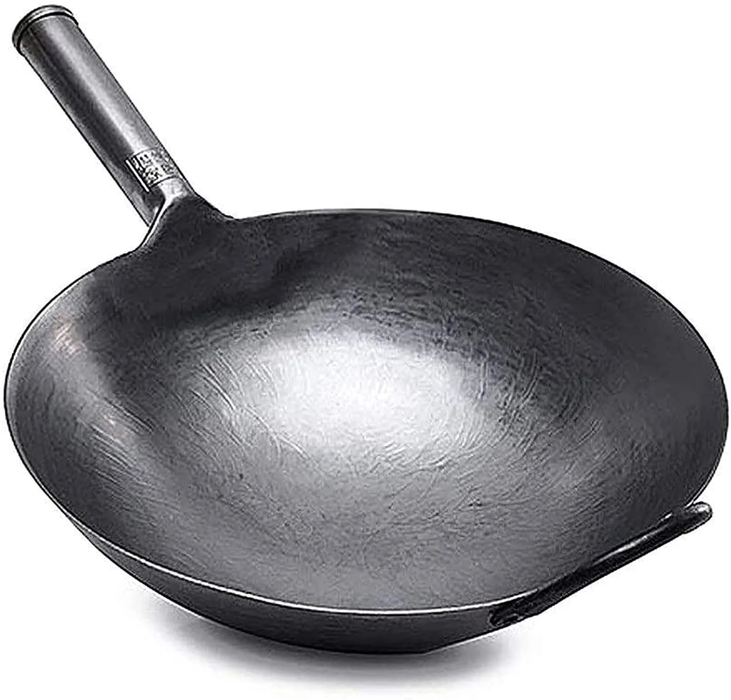 Traditional 34Cm Hand Hammered Stainless Steel Non-Stick Wok for All Cooking Styles