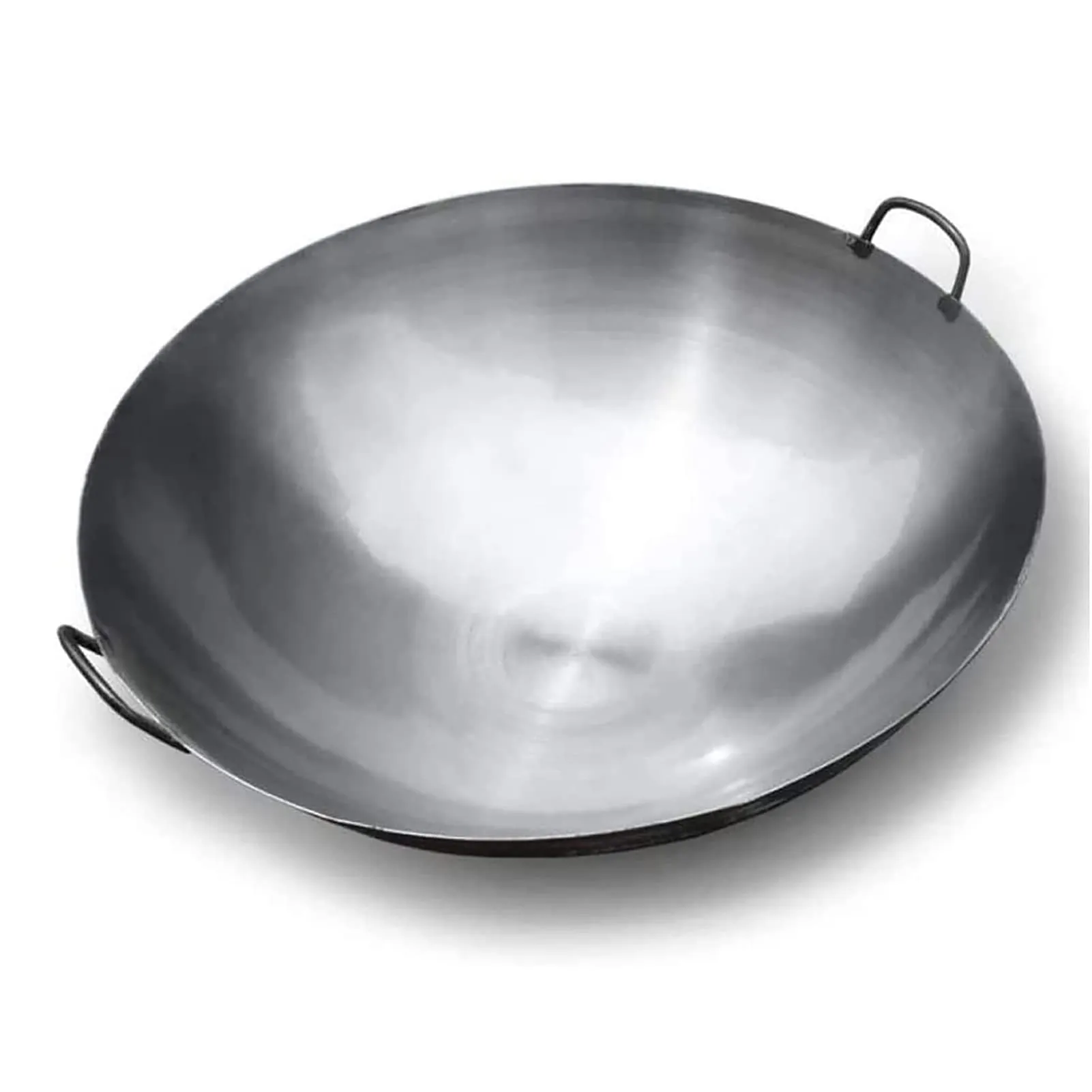 Traditional Hammered Cast Iron Wok with 2 Handles