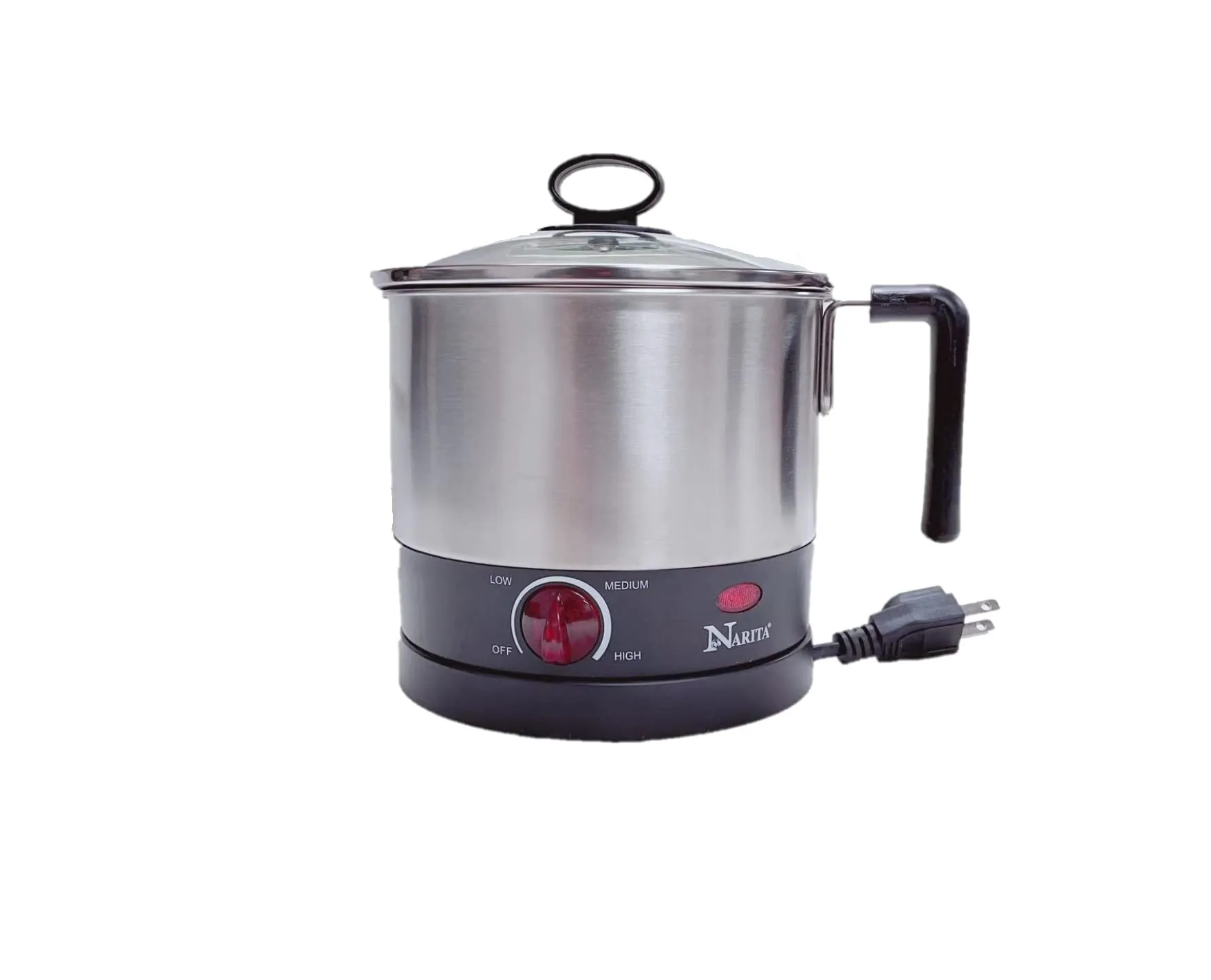 Trvel Narita NPC-1288S Electric Hot Pot 1.2L, Stainless Steel, Cooks Soup, Noodles, Hotpot