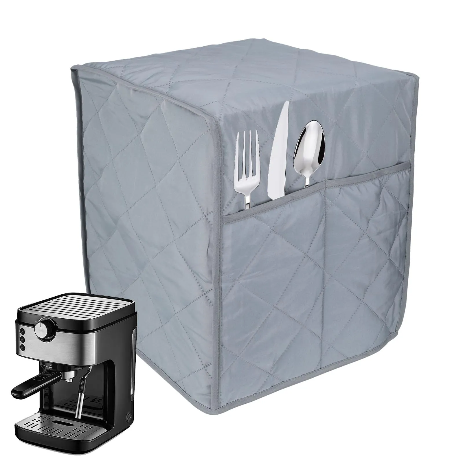 Universal Waterproof Coffee Maker Cover for Keurig K Duo, 12.6Wx12.2Dx14.2H, Grey