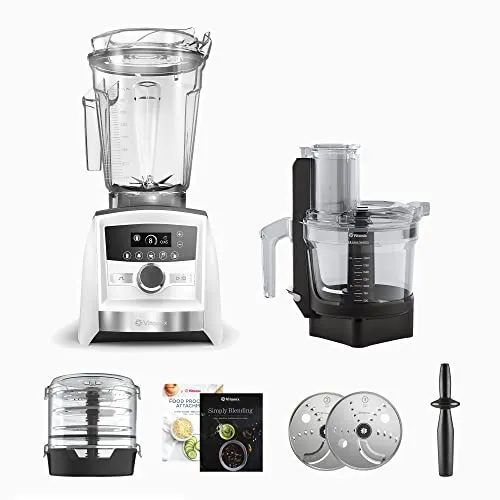 Vitamix A3500 Gourmet SmartPrep Kitchen System - White Blender & Food Processor Attachment