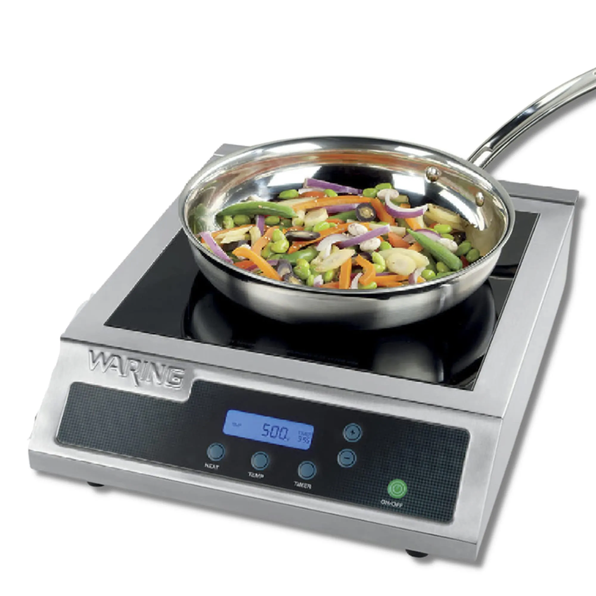 Waring Commercial WIH400 Induction Electric Countertop Range Burner, 11' x 11', Stainless Steel