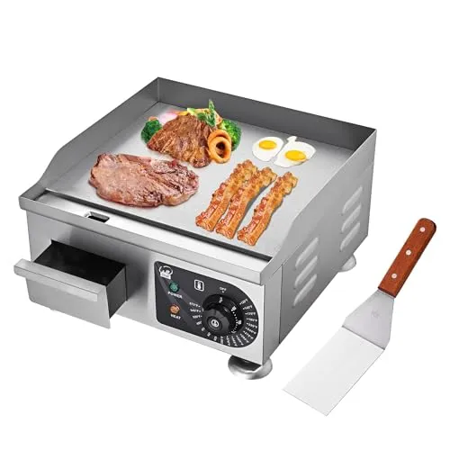 WeChef 14' Commercial Electric Griddle 1800W Non-Stick Countertop Grill with Temperature Control