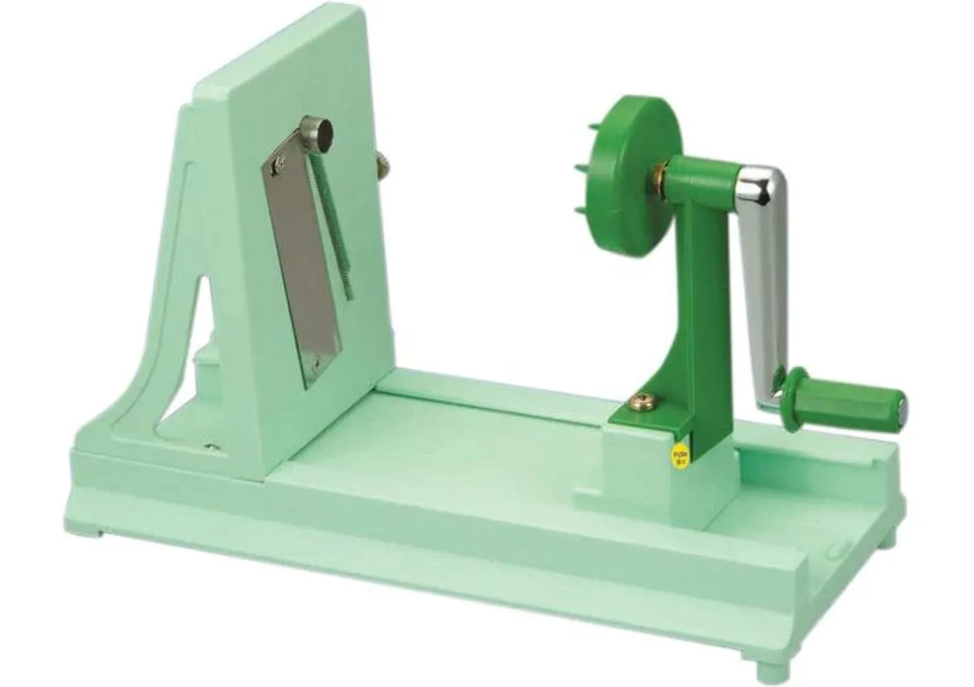 Winco VTS-3G Green Turning Slicer with Built-in Straight Blade & 3 Interchangeable Julienne Blades