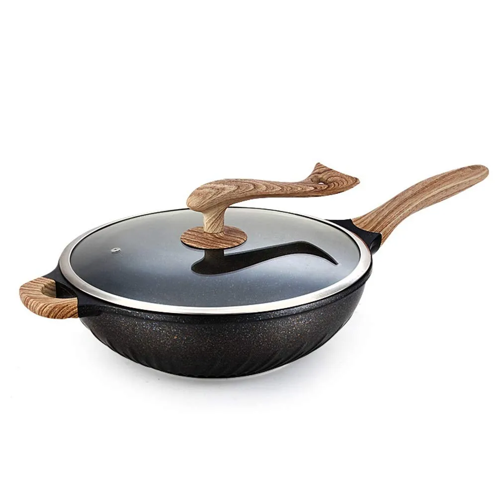 Wok Maifan Stone Smokeless Non-Stick Pan 65x32x9cm Aluminum - Versatile Cooking with Oster