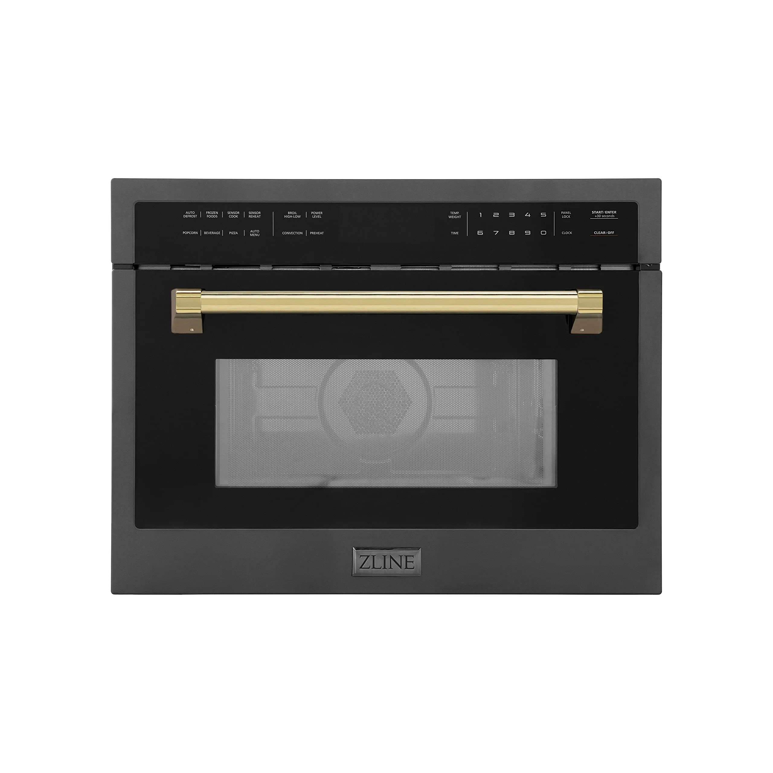 ZLINE 30” Built-in Convection Microwave Oven - Black Stainless Steel & Champagne Bronze Accents