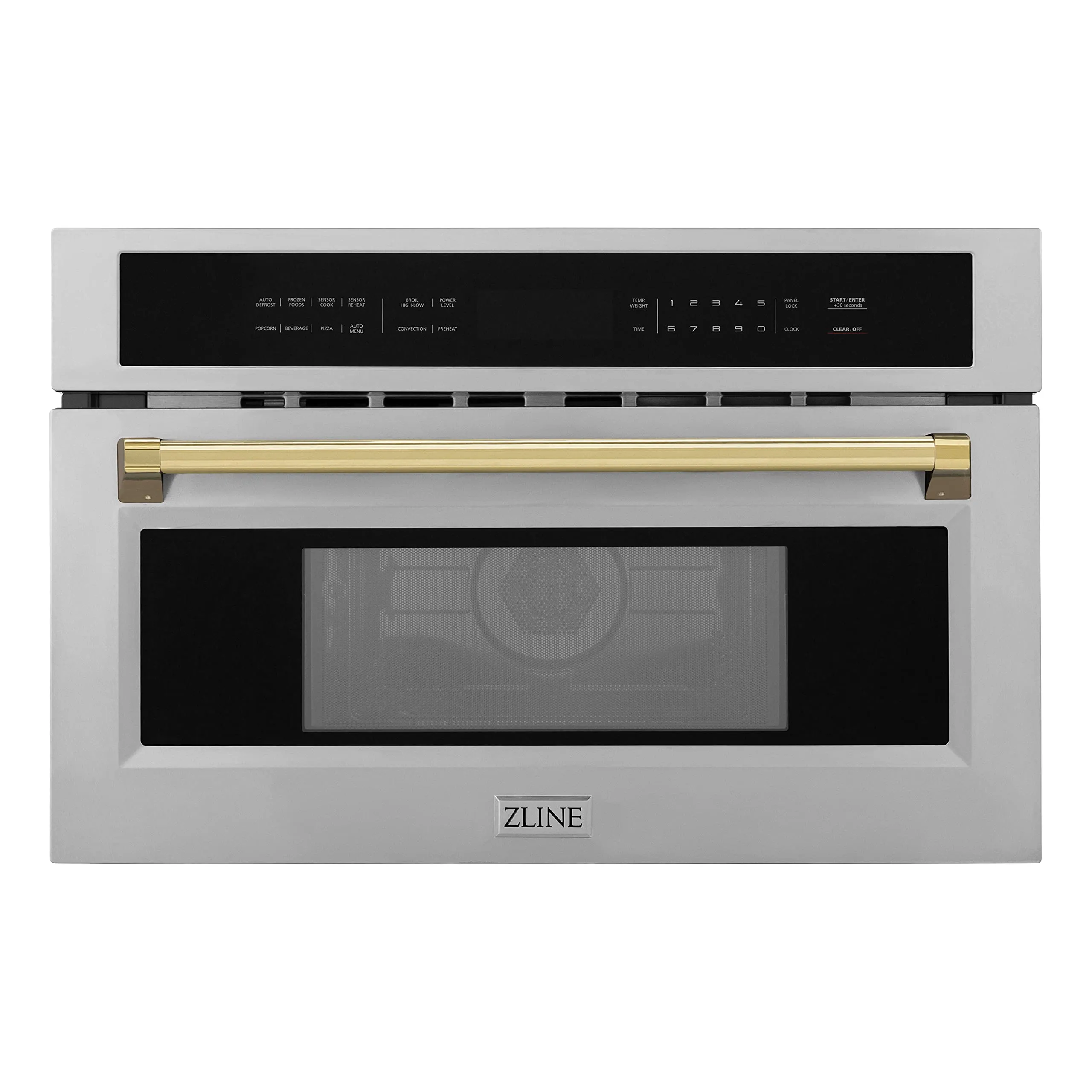 ZLINE Autograph Edition 30” Built-in Convection Microwave Oven - Stainless Steel & Gold Accents