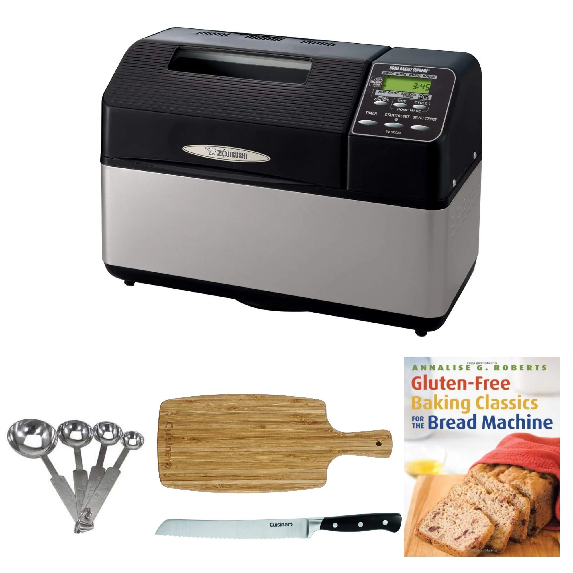 Zojirushi BB-CEC20 Home Bakery Supreme Breadmaker Bundle, Gluten-Free Accessory, 2-Pound Loaves