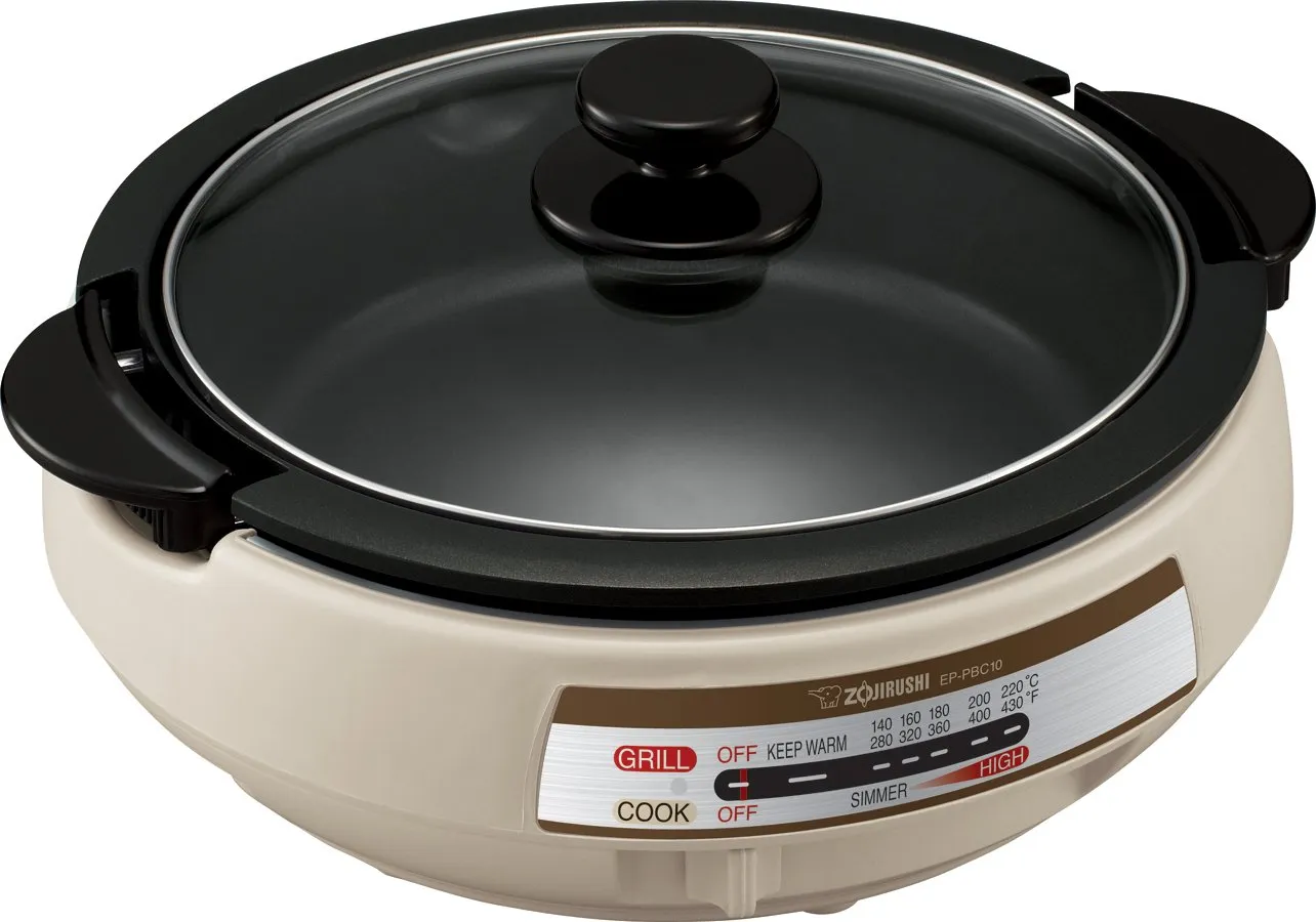 Zojirushi EP-PBC10 Gourmet d'Expert Electric Skillet, 10.5-Inch, Multi-Functional Cooking Pan